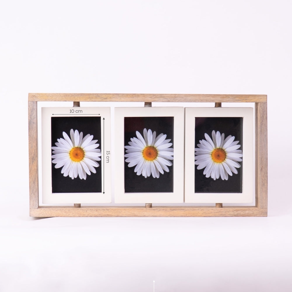 Spin & Frame Photo Frame- Gray & White