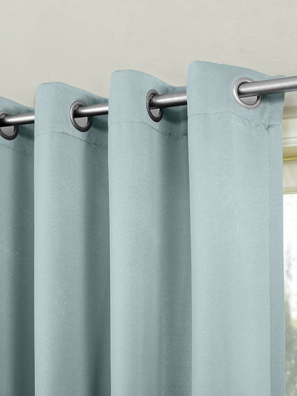 Solid black out curtains set of 2, Aqua