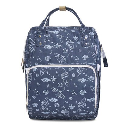 Art on Canvas - Chic Diaper Bag Backpack for New Parents (Capacity - 20L) , Spacewalk