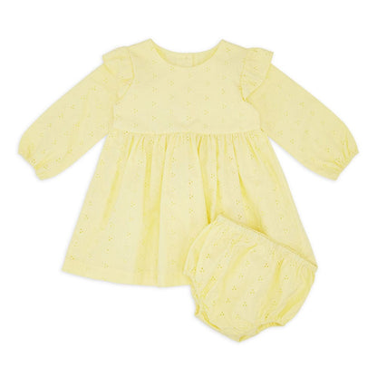Girl Frock with Bloomer, Yellow 6-24 Months
