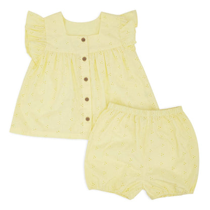 Girl Top with Bottom, Yellow 6-24 Months