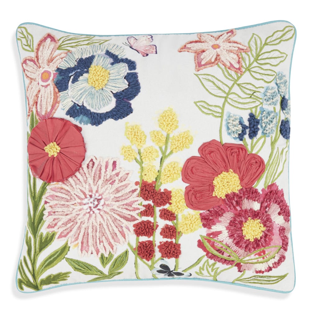 Embroidered Decorative Cushion Cover, Ornate floral