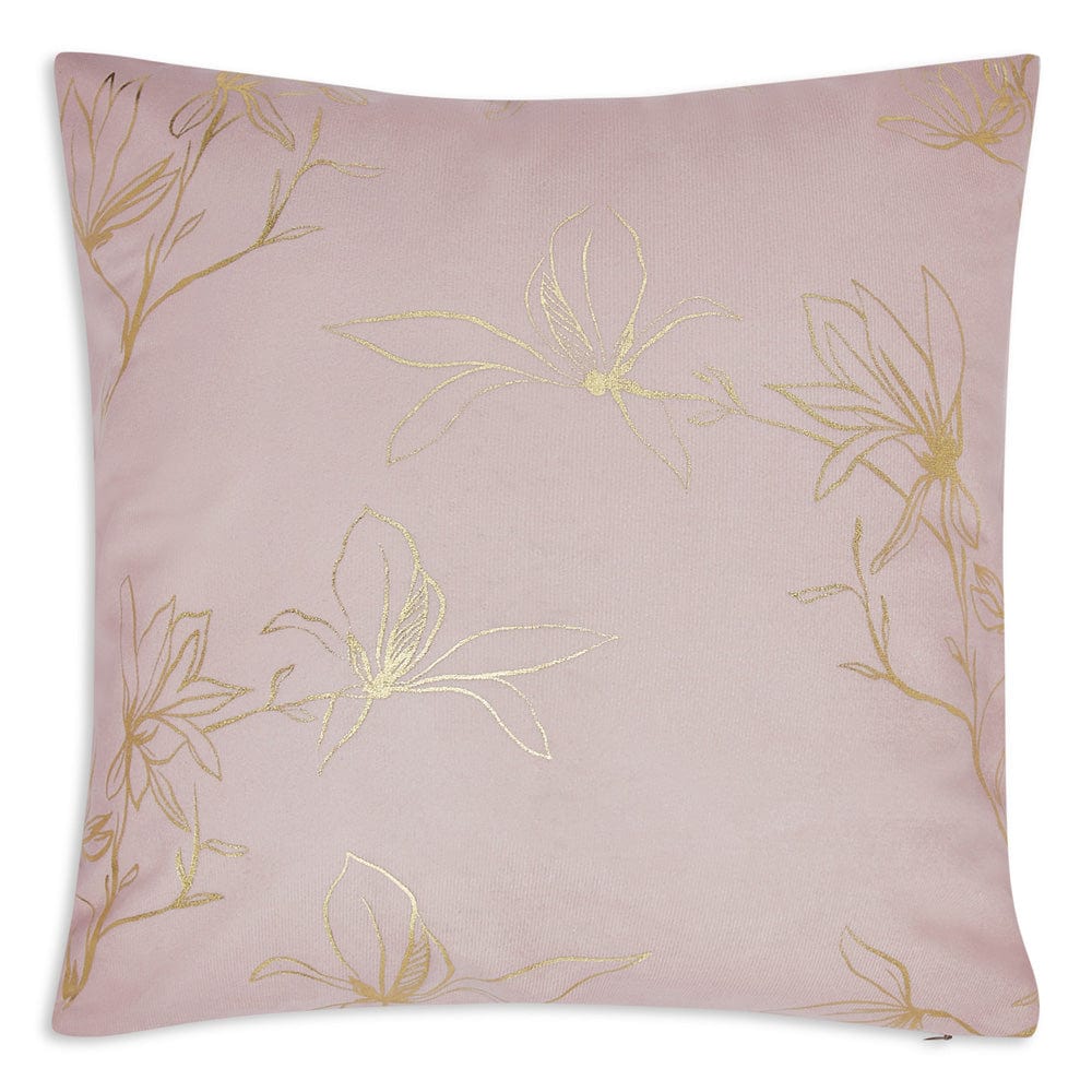 Gold Foil Printed Cotton Velvet Cushion Covers, set of 3 , Bright Bliss