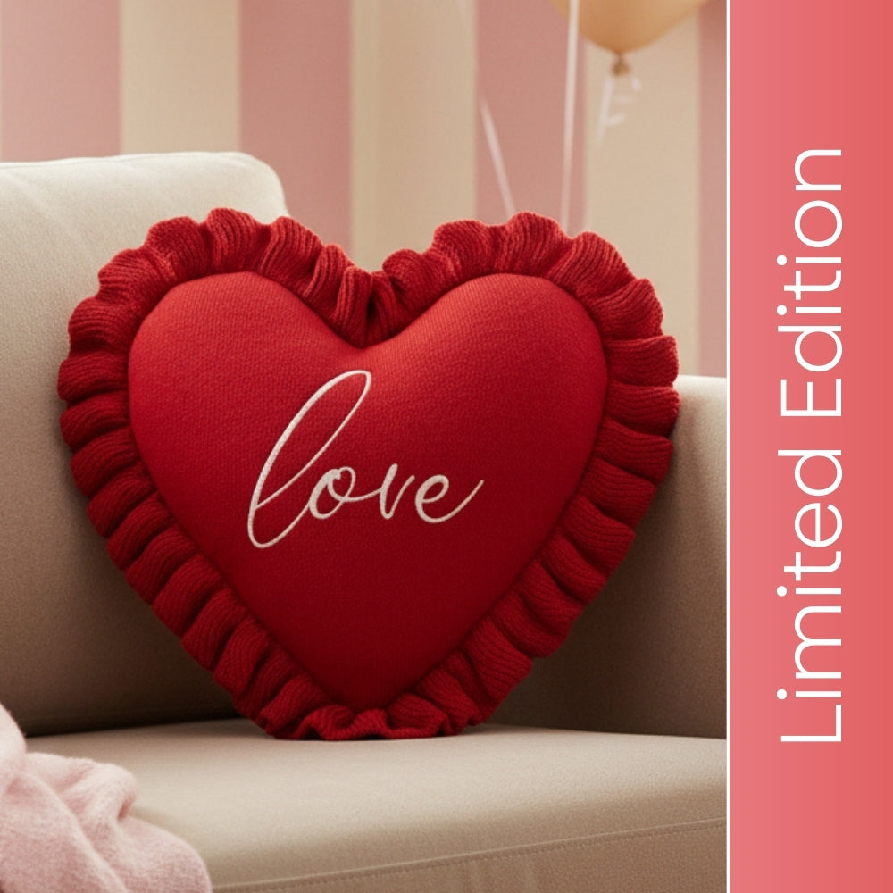 Knitted Jacquard Red Decorative Cushion Cover