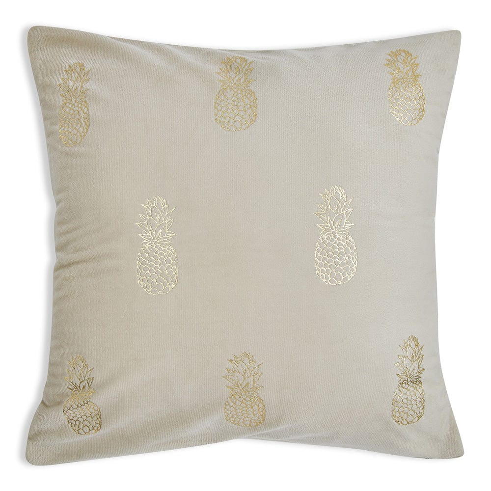 Gold Foil Printed Cotton Velvet Cushion Covers, set of 3 , Bright Bliss