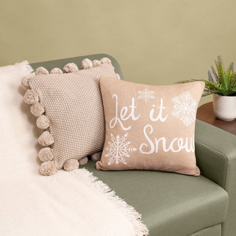 Knitted Frosted Beige Cushion Cover