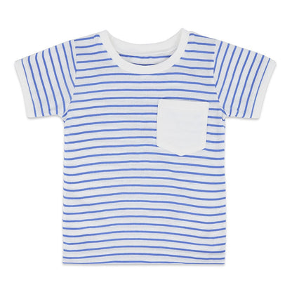 Boy Tshirt with Bottom, Blue-beige 6-24 Months