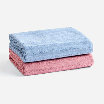 100% Cotton Allure Zero Twist Bath Towel- Pack Of 2 (Dusty Blue, Dusty Rose)