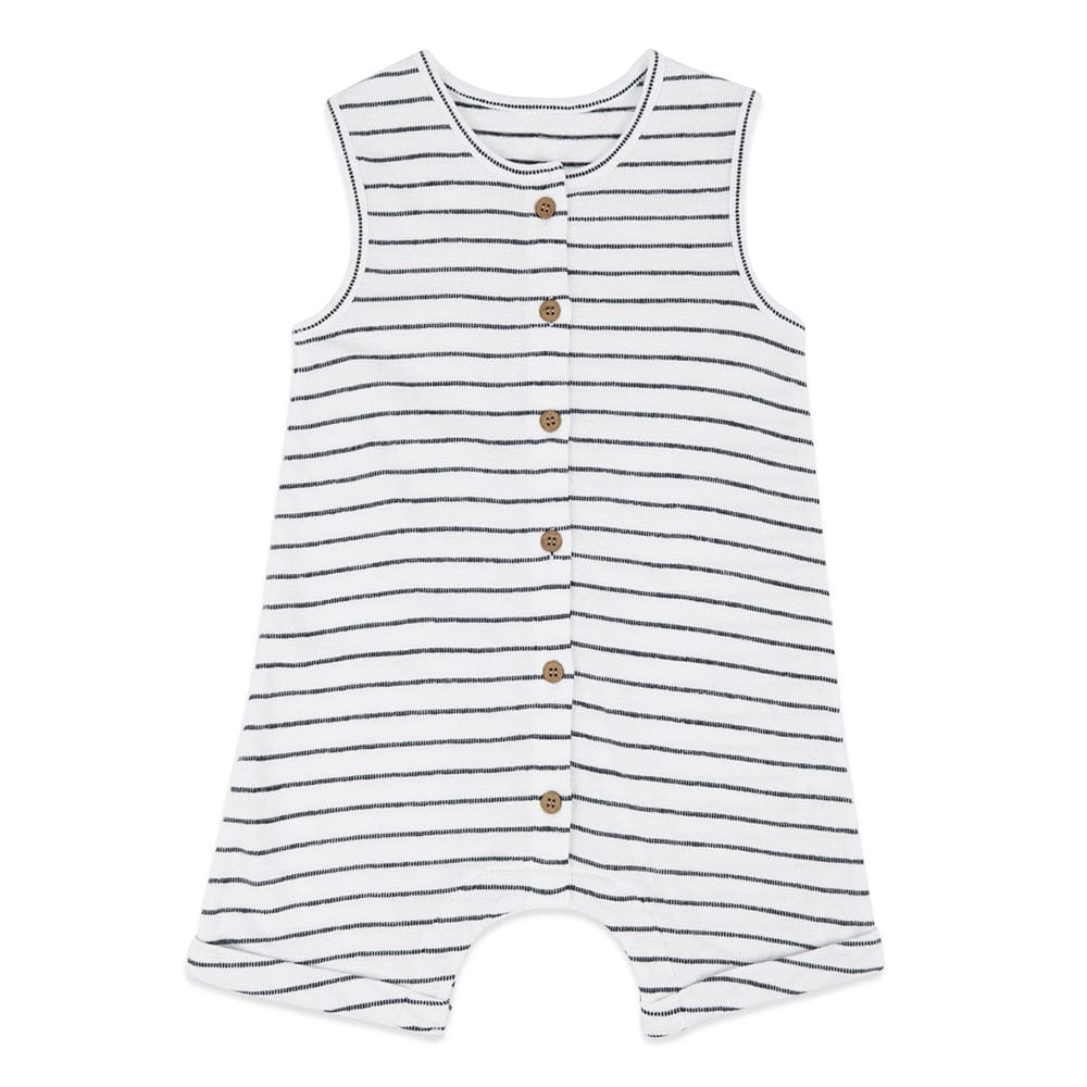 Boy Romper, Blue 0-12 Months