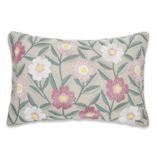 Embroidered Decorative Cushion Cover, Bloomscape
