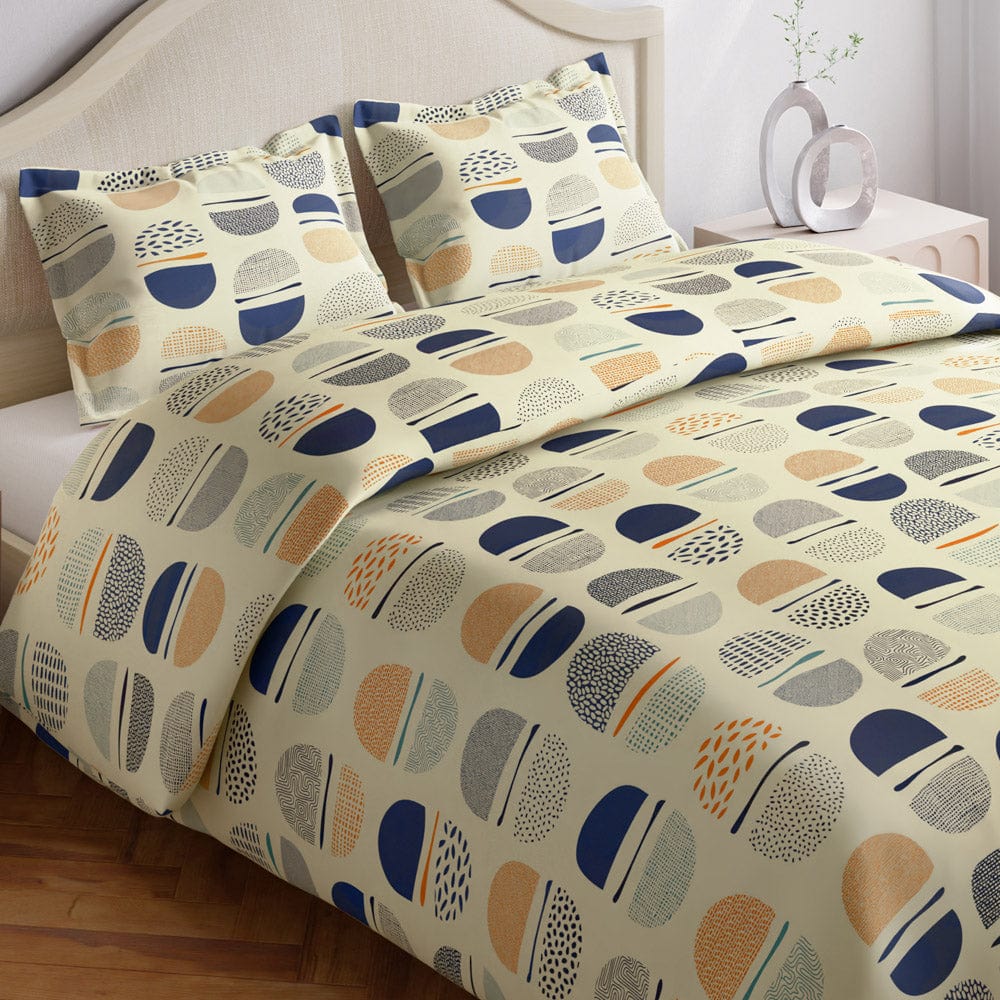 Semicircle 100% Cotton King Size Bedsheet, 144 TC