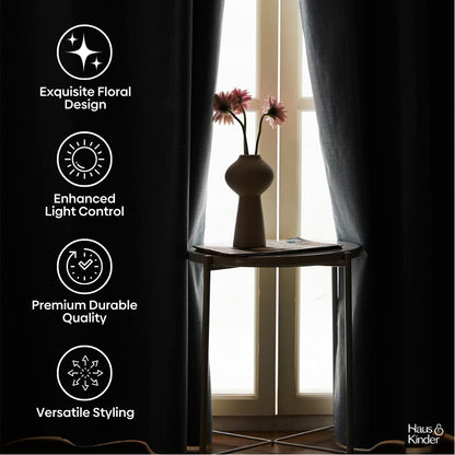 Poly Cotton Digital Printed Curtain Rustic Petal, Multi