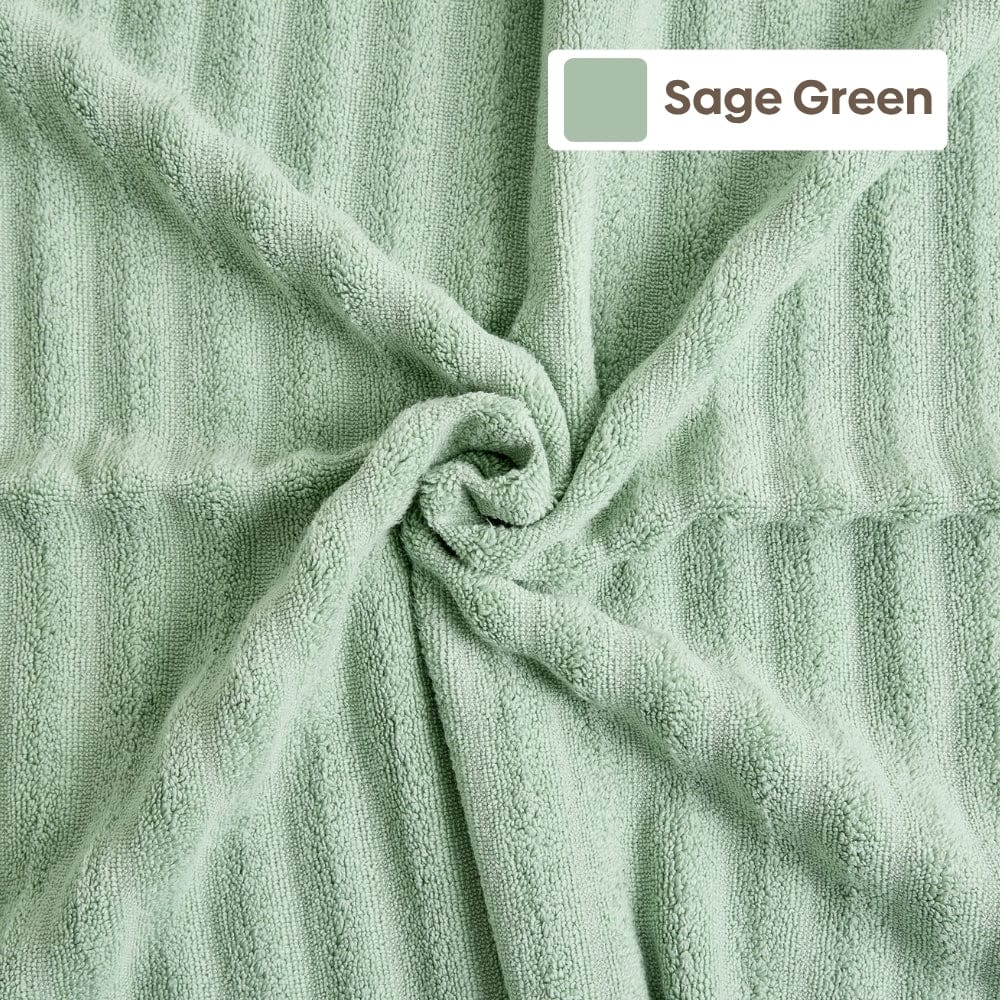 100% Cotton Allure Zero Twist Bath Towel - Pack Of 2  (Beige, Sage Green)
