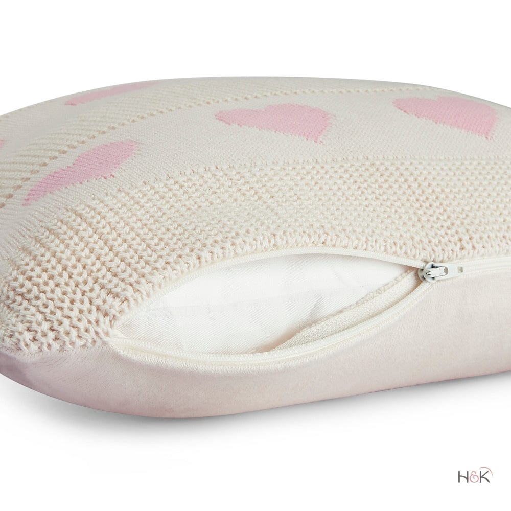 Blush Heart Duo : Pack of 2 Cushion Cover