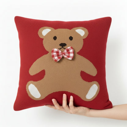 Knitted Jacquard Decorative Red Cushion Cover