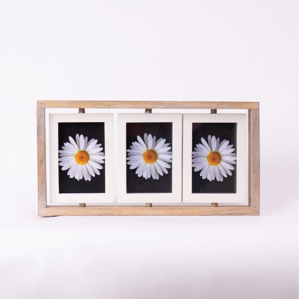 Spin & Frame Photo Frame- Gray & White