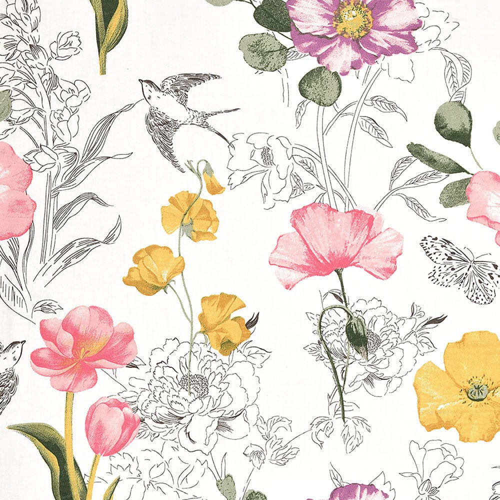 Lush Petals, 100% Cotton Double Size Bedsheet, 186 TC