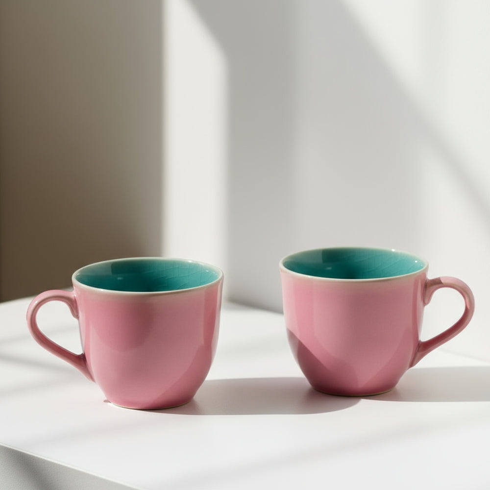 Pink Moss Cup Set of 2