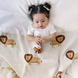 Jungle Paws Cotton Knitted All Season AC Blanket with a Teether - Blanket | haus & kinder