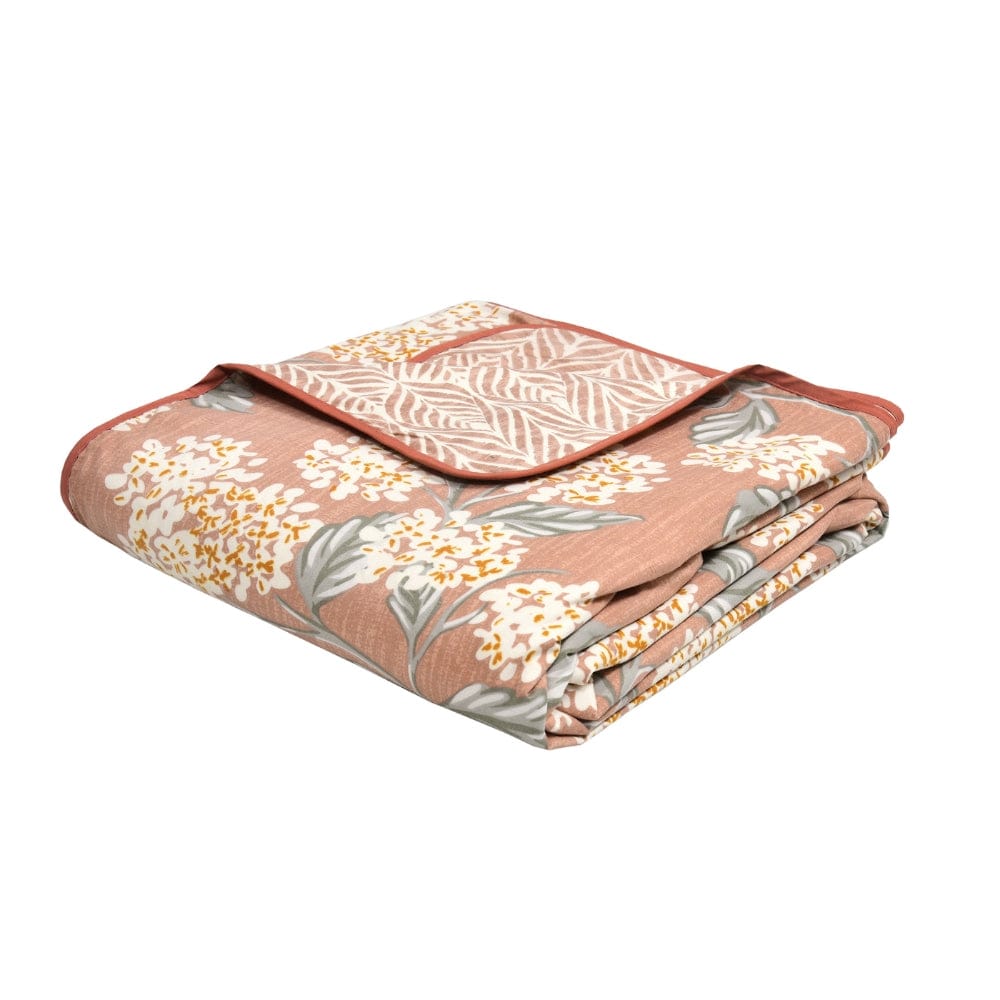 Digital Printed Ultra Soft Peach Finish Reversible Dohar, Hydrangea Mist, Peach