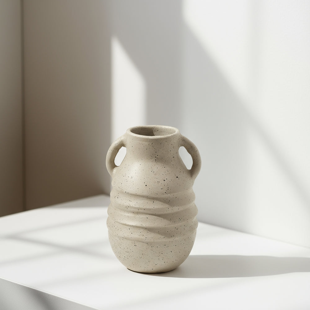 Warm Earth Off-White Terracotta Vase