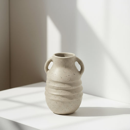 Warm Earth Off-White Terracotta Vase
