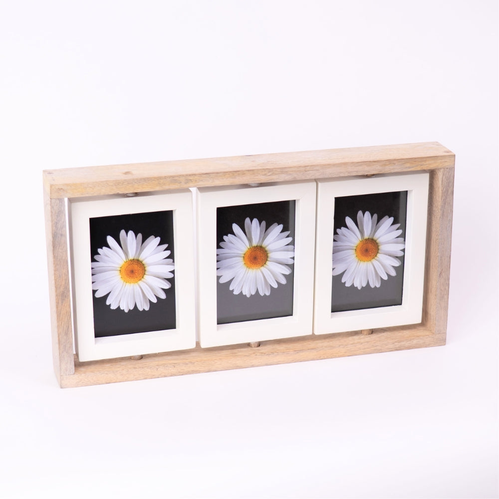 Spin & Frame Photo Frame- Gray & White