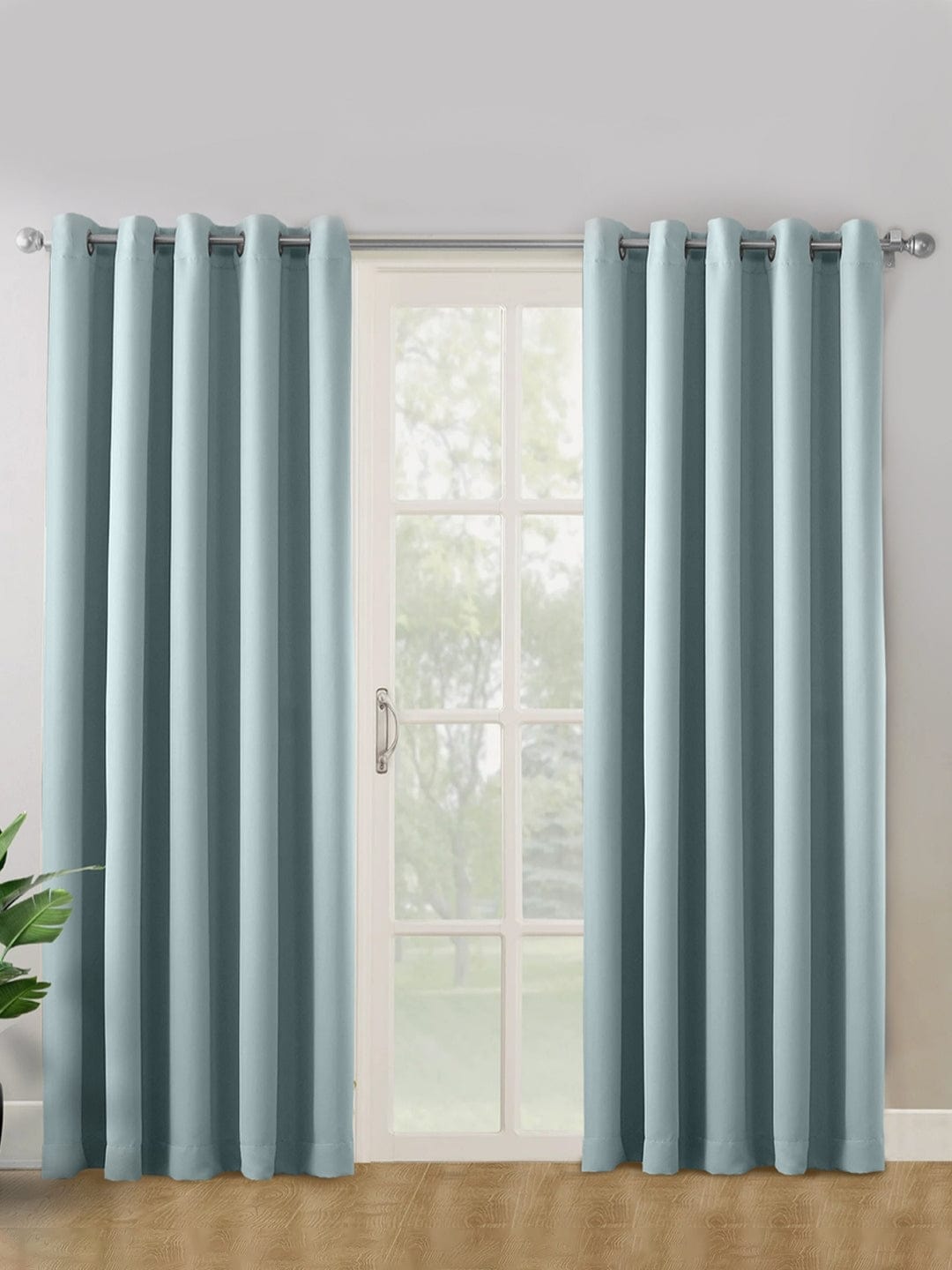 Solid black out curtains set of 2, Aqua