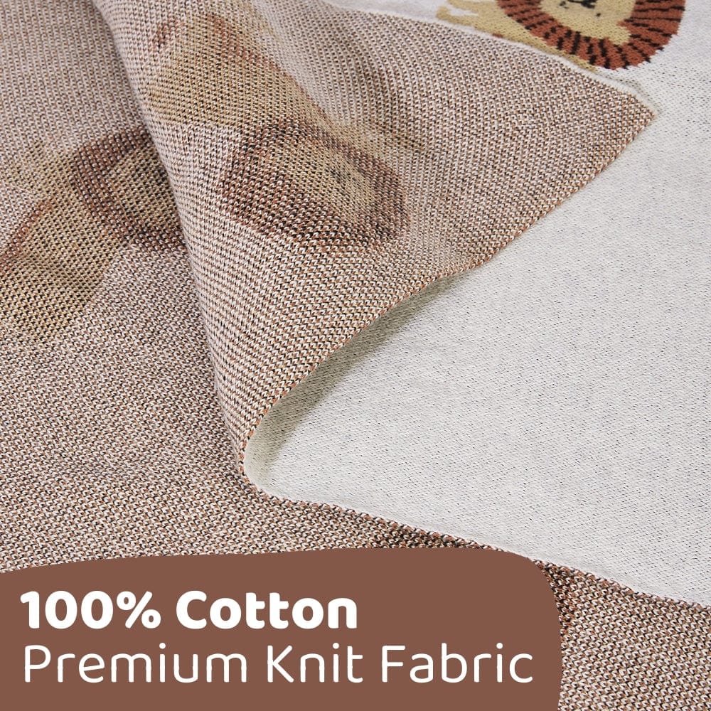 Jungle Paws Cotton Knitted All Season AC Blanket with a Teether - Blanket | haus & kinder