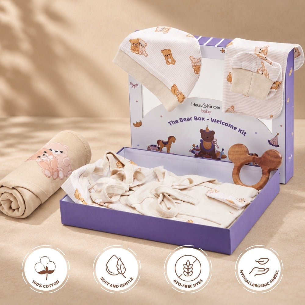 The Bear Box – Welcome Kit, Pack of 10 - Baby Essentials | haus & kinder
