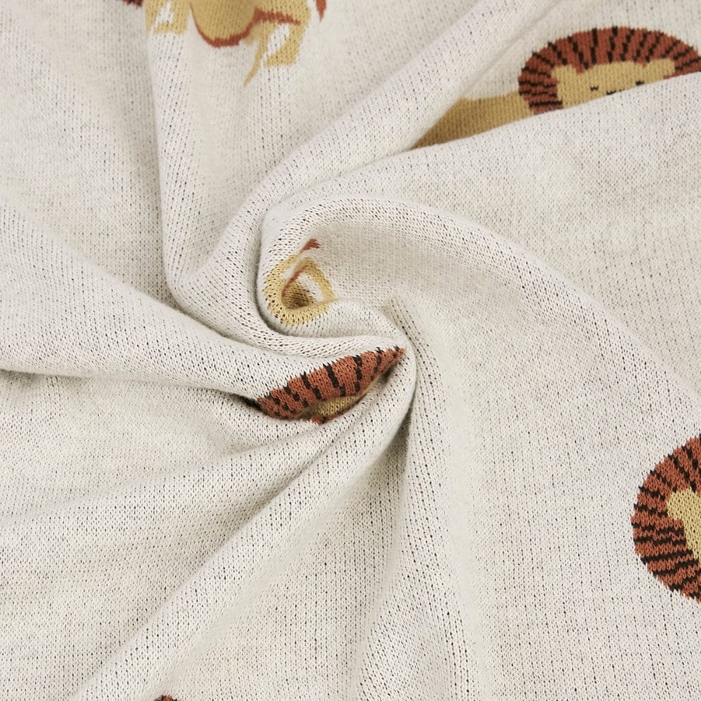 Jungle Paws Cotton Knitted All Season AC Blanket with a Teether - Blanket | haus & kinder