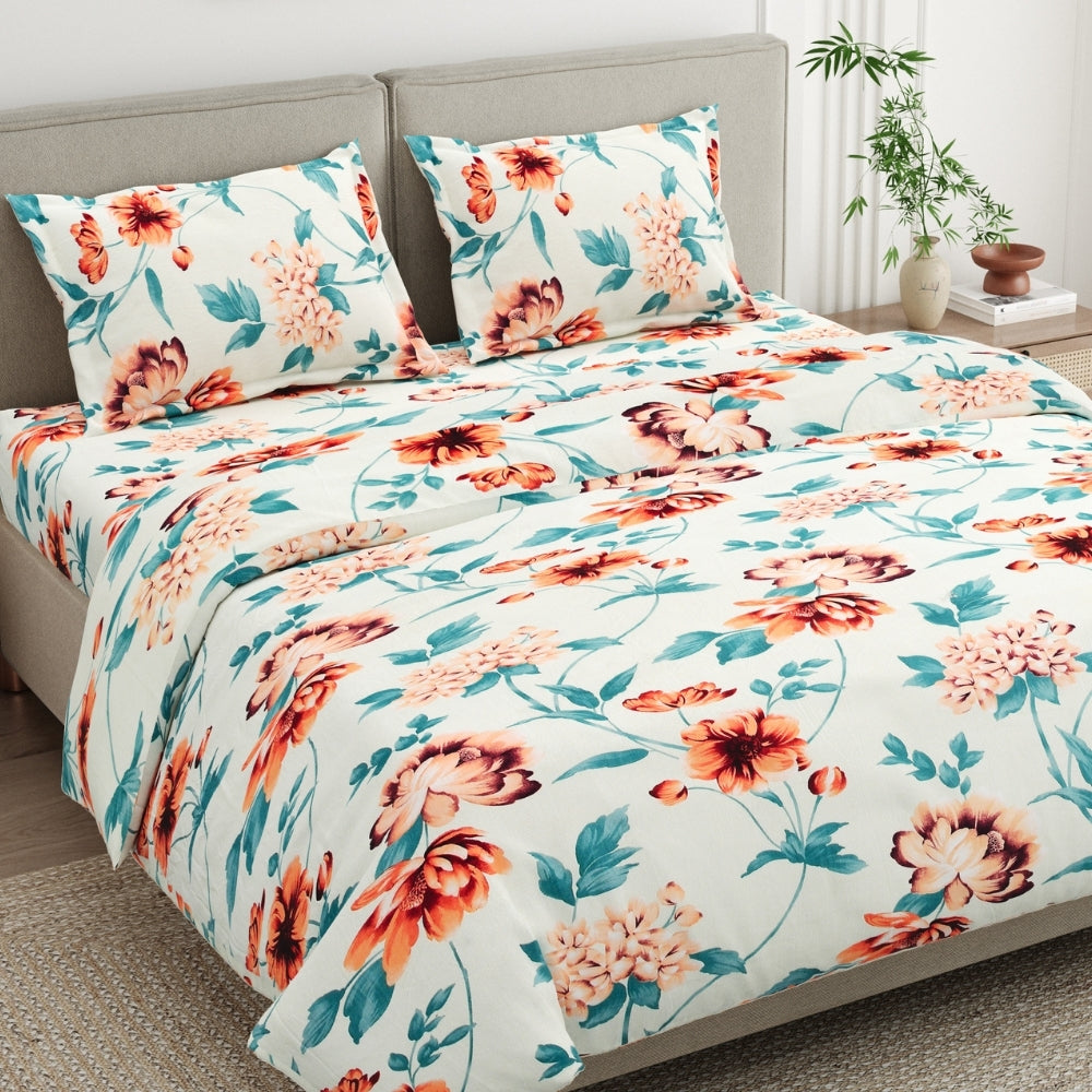 Meadow Muse 100% Cotton Double Bedsheet, 144TC