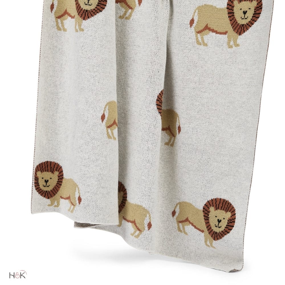 Jungle Paws Cotton Knitted All Season AC Blanket with a Teether