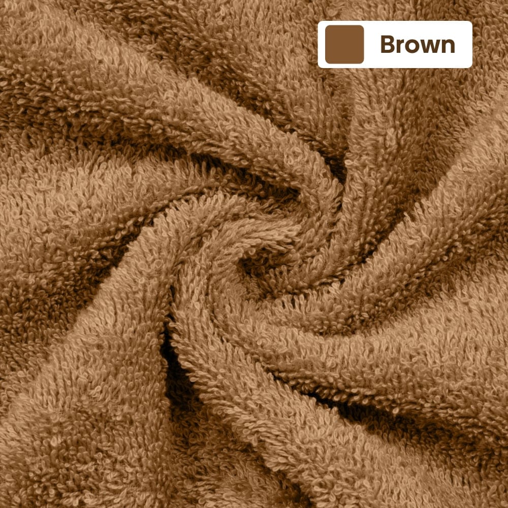 Bath Towel Set of 2, 100% Cotton, Brown & Olive