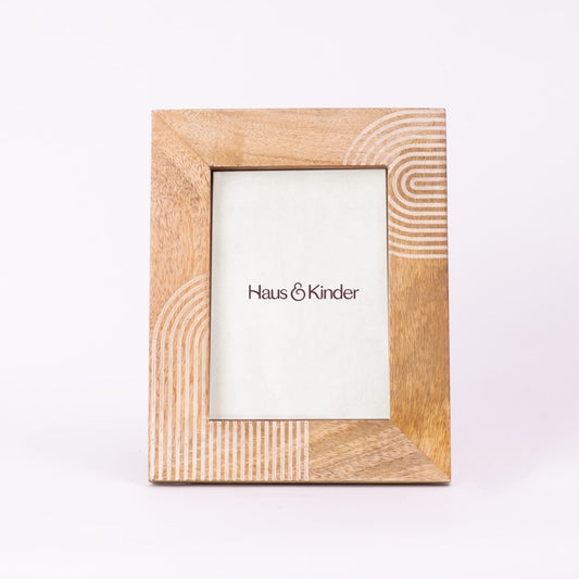 Abstract Grain Photo Frame- Natural Wood