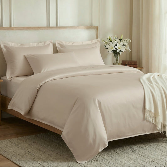 Tencel 300 TC King Flat Bedsheet- Sandstone Calm