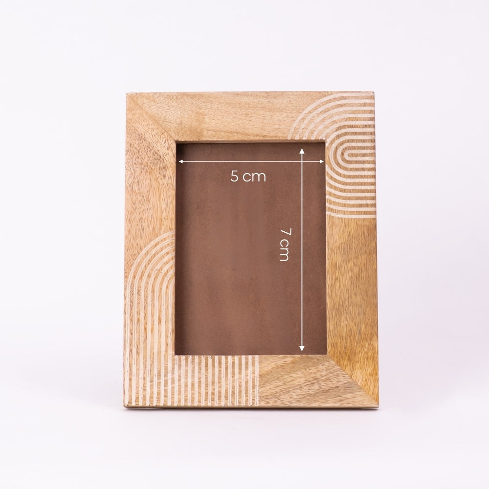 Abstract Grain Photo Frame- Natural Wood