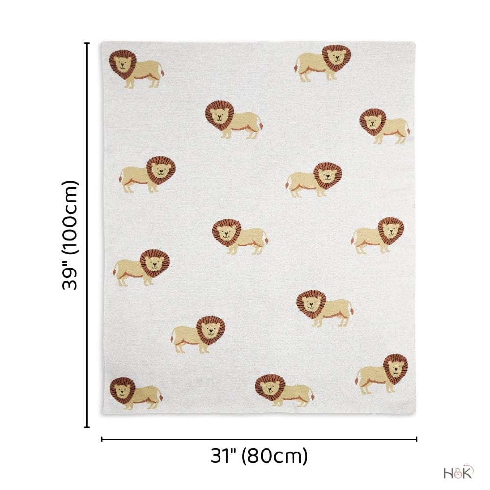 Jungle Paws Cotton Knitted All Season AC Blanket with a Teether - Blanket | haus & kinder