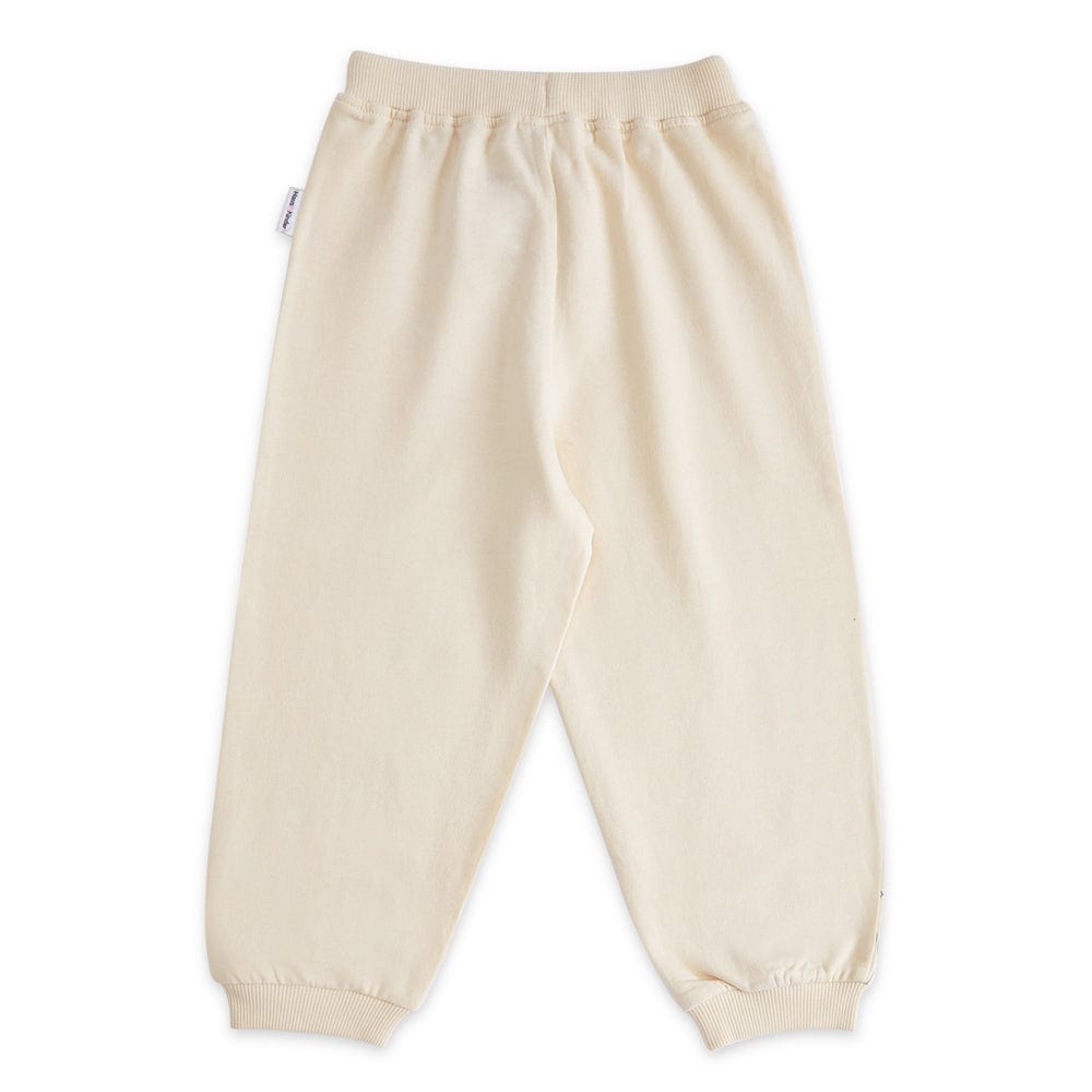 100% Cotton Full Length Boy Joggers, Off white
