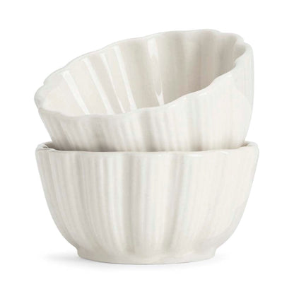 Moon Dancer Ceramic small bowl set of 2, Ivory