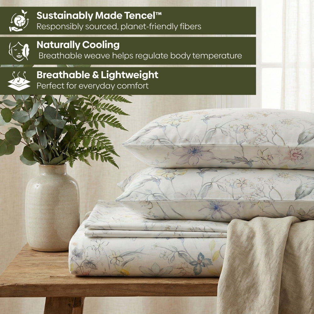 Tencel 300 TC Bedsheet Bloomea, Multicolor