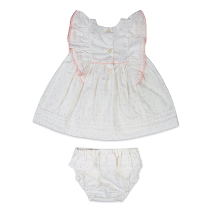 Girl White Frock with Bloomer 3-18 Months