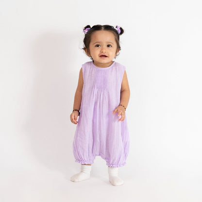 Lilac Cloud Cotton Baby Romper- Lilac
