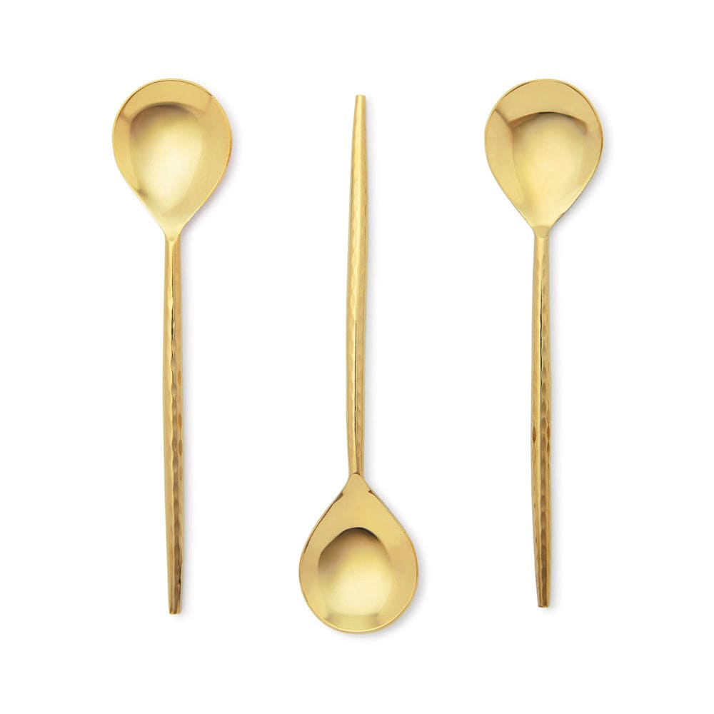 Hammered Champagne Gold Tea Spoon, set of 4