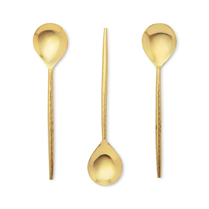 Hammered Champagne Gold Tea Spoon, set of 4