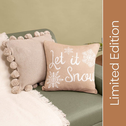 Knitted Frosted Beige Cushion Cover