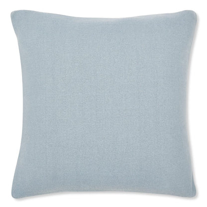 Knitted Embroidered Decorative Cushion Cover, Floral Pattern Blue