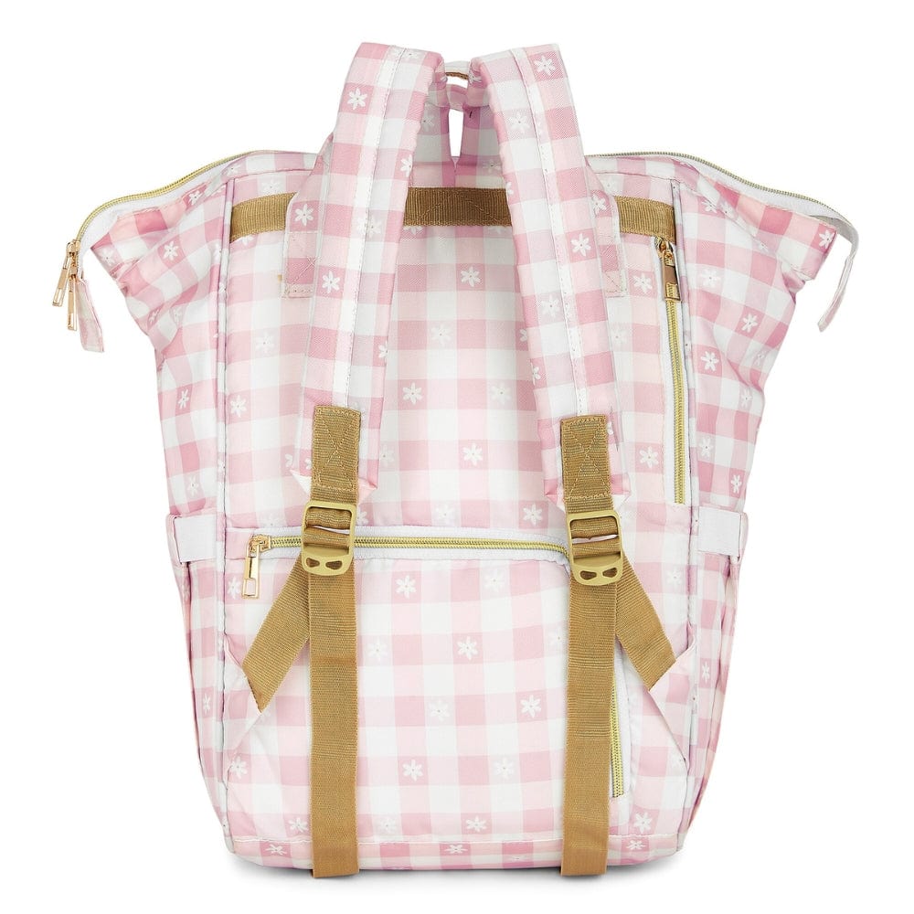 Chic Diaper Bag Backpack for New Parents (Capacity - 20L) , Gingham Pink