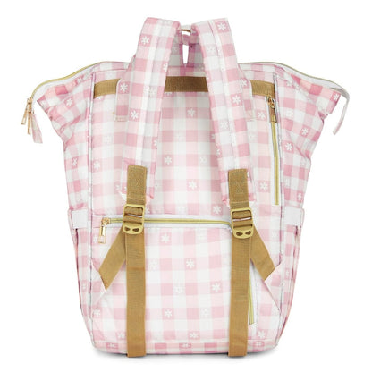 Chic Diaper Bag Backpack for New Parents (Capacity - 20L) , Gingham Pink