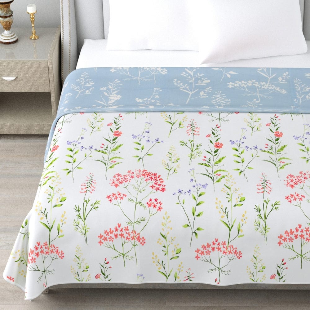 100% Cotton Reversible AC Blanket - Elegant Bloom